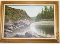 Local Artist- Nona Lee "Rogue River" Oil Painting