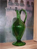 Green Hand Blown Venetian Jar 15"