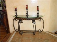 Glass Top Console Entryway Table