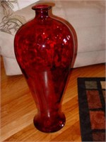Large Ruby Red Glass Vase   23" x 9"