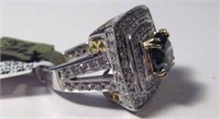Jewelry 14kt White Gold Green Diamond Ring
