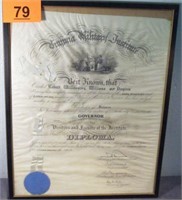 Framed Sheepskin Diploma Virginia Military Inst