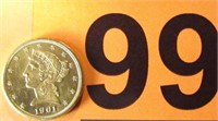 Coin 1901-S Cornet Head $5.00 Gold Coin