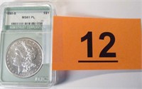 Coin 1890-S Morgan Silver Dollar    MS61