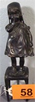 Bronze Spanish Style Statue Girl on Chair