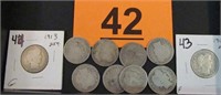 Coin Lot of  10 Barber Head Quarters