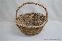 Vintage Primitive Weaved Rattan Gathering Basket