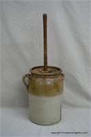 Antique 1930's Crary Pottery Crock Butter Churn #3