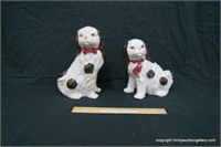 Retro 1950's Spotted Dog Figurines - Decor
