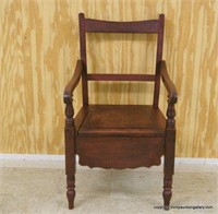 Antique Mahogany Commode Chair with Pot