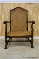 Antique Mahogany and Cane Parlor Chair