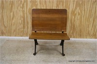 Antique Cast Iron & Hardwood School Desk