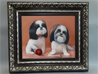 Oil on Canvas Painting of Dogs