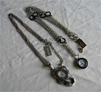 Lot of 2 Chico's Watch Necklaces