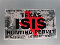 Texas ISIS Hunting Permit Sticker