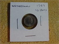 1957 Netherlands 10 Cent Coin