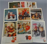 Lot of 25 Original Coke Ads from Early 60's