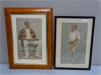 Lot of 2 Antique Vanity Fair Cricket Prints