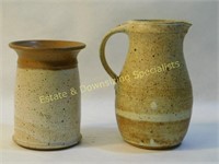 Art Pottery Pitcher & Utensil Holder/Vase