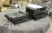 FISHER STEREO W/ TURN TABLE & DUAL CASSETTE PLAYER