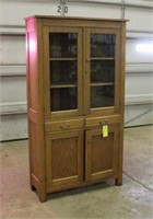OAK HUTCH WITH CONTENTS