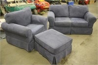 MATCHING KLAUSSNER LOVESEAT, CHAIR AND OTTOMAN