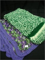Two hand crochet lap blankets - Debbie Hundley