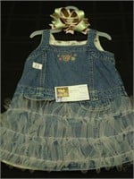 Denim dress and hair bow (12m-18m) - Capi Gifts/Le