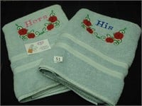 His and Hers Embroidered Towels - ERS Designs/ Ed