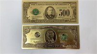 Gold Plate Replica Bank Notes-