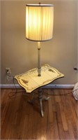 Vintage Table Lamp with drop sides Tested working