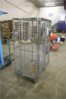 INDUSTRIAL WIRE CAGE ON CASTERS