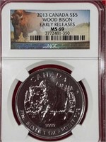 2013 Canada silver $5 wood bison