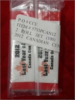 2012 two roll set Canada $0.01 last year of issue