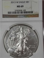 2008 W Silver Eagle silver dollar