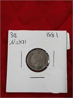 1881 3-cent nickel