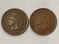 Indian Head one cent 1906 and 1907