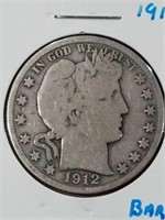 1912 s Barber Half Dollar