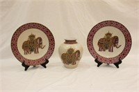 Porcelain Vase and Plate Set