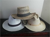 Lot of 3 Straw Hats