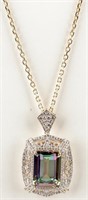 Jewelry Sterling Silver Rainbow Quartz Necklace