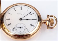 Antique Elgin Hunter Case 7 Jewel Pocket Watch
