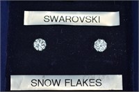 Swarovski Crystal "Snowflake" Post Earrings