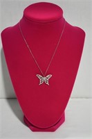 Swarovski Crystal Butterfly Pendant & Chain