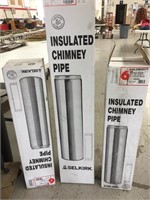 3 Brand New in Box Triple Wall Stove Pipe Sections