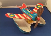 Vintage OHIO ART Wind Up Tin Plane