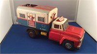 Vintage ALPS Tin Farm Truck with Pop Up Cow