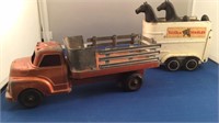 Vintage Structo Metal Farm Truck w/ Tonka Wagon