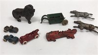 Collection of Antique Cast Iron Toys and Bank
