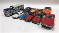 Collection of 10 Vintage Tin Toy Cars